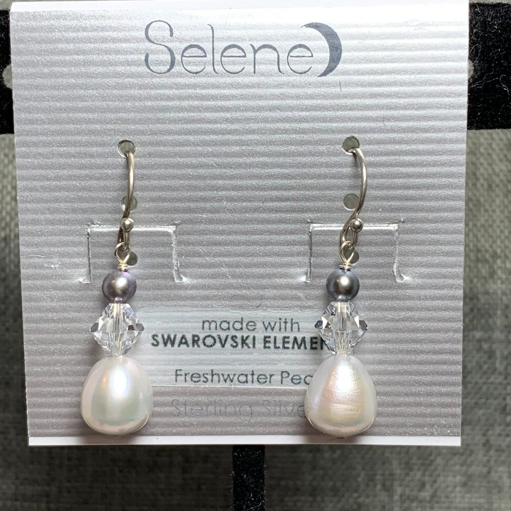 Selene Sterling Silver Swarovski Elements & Fresh… - image 1
